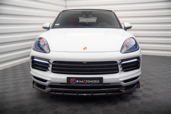 Front Ansatz Für Porsche Cayenne Coupe / SUV Mk3 Schwarz Hochglanz