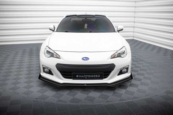 Street Pro Front Ansatz Für +Flaps Für V.1 + Flaps Subaru BRZ Mk1 Schwarz Hochglanz