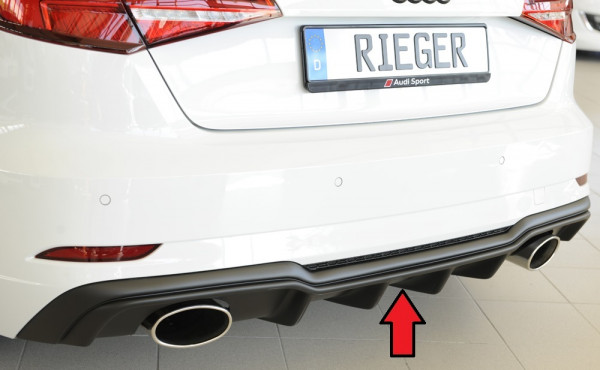 Rieger Heckeinsatz passend für Audi A3 (8V) 3-tür. (Schrägheck 8V1) ab 09/2016 Facelift