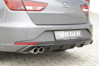 Rieger Heckeinsatz matt schwarz für Seat Leon FR (5F) 5-tür. (ST/Kombi) 01.13-12.16 (bis Facelift)