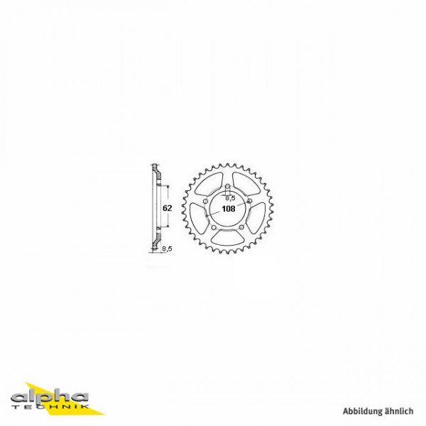 Kettenrad Stahl 55 Zähne Teilung 428 passend für Sachs XTC125