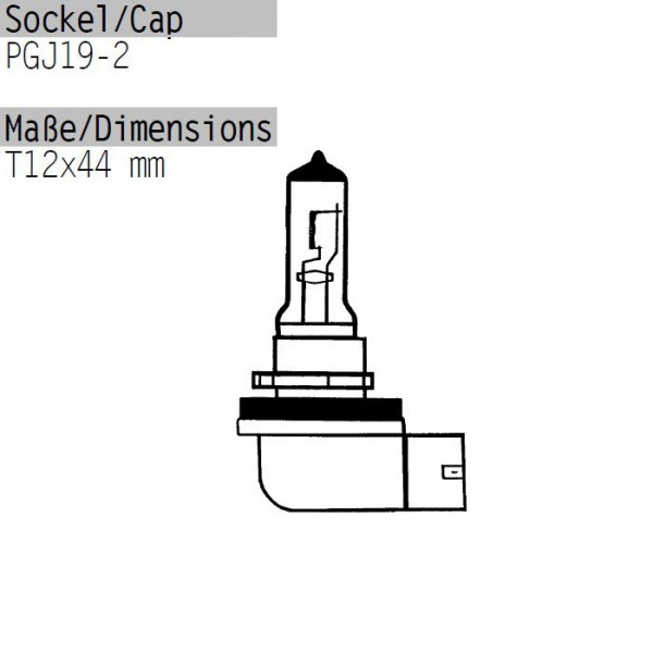 Hauptscheinwerferlampe | 12V | 55W | H11 PGJ19-2 | Ø=12x44 mm | E-geprüft