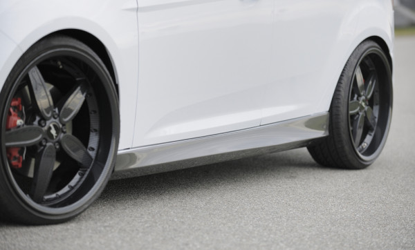Rieger Seitenschweller links carbon look für Ford Focus 3 5-tür. (Turnier) 02.11-11.14 (bis Facelif