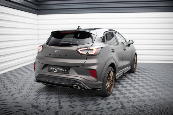 Heck Ansatz Flaps Diffusor Für Ford Puma ST-Line Mk1 Schwarz Hochglanz