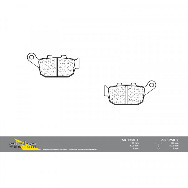 alpha Technik Bremsbelag Straße mit ABE