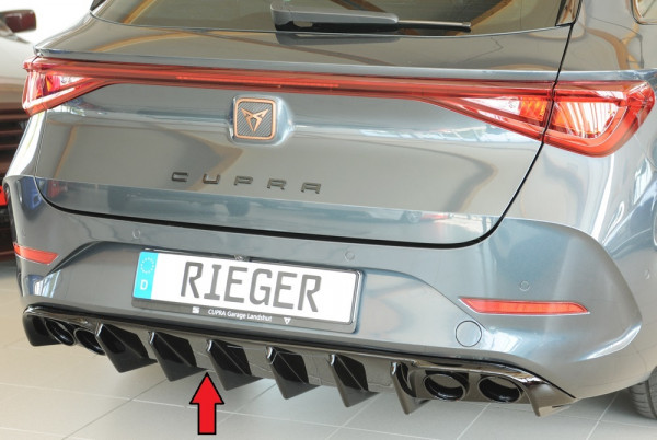 Rieger Heckeinsatz (für Fzg. mit AHK) glanz schwarz für Cupra Leon (KL) 5-tür. (ST/Sportstourer) 09.