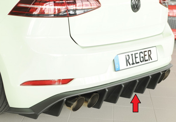 Rieger Heckeinsatz matt schwarz für VW Golf 7 R 5-tür. 02.17- (ab Facelift)