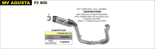 ARROW Competition Indy Race Titan MV AGUSTA F3 800 22-23