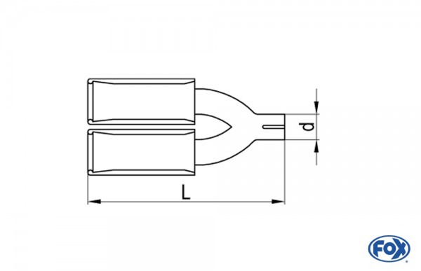 Anschraubendrohr Typ 71 mit Schelle einfach - 93x79mm Eckig eingerollt / abgeschrägt / mit Absorber