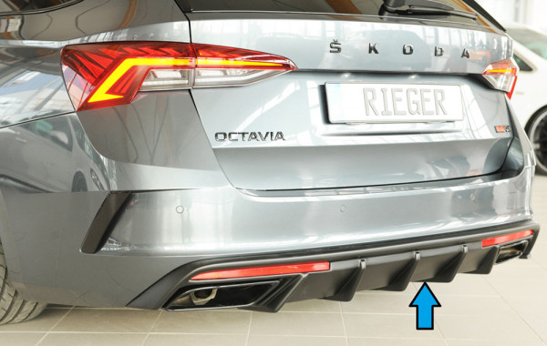 Rieger Heckeinsatz matt schwarz für Skoda Octavia RS (NX) Combi 08.24- (ab Facelift/PV)