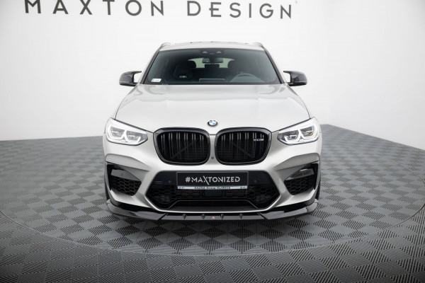 Front Ansatz Für V.1 BMW X4 M F98 Schwarz Hochglanz