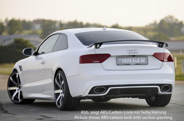 Rieger Heckeinsatz matt schwarz für Audi A5 S5 (B8/B81) Coupé 10.11-06.16 (ab Facelift)