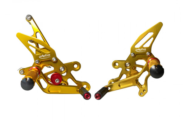 TRACK Fußrastenanlage goldfarben eloxiert Yamaha FZ1 (Fazer) 2006-2015 / FZ8 (Fazer) 2010-2013 ABE