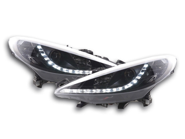 Scheinwerfer Set Daylight LED Tagfahrlicht Peugeot 207 06- schwarz