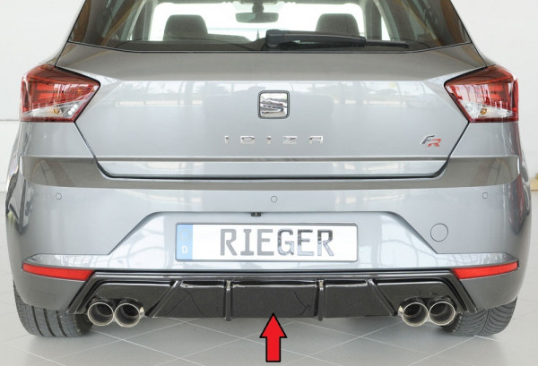 Rieger Heckeinsatz glanz schwarz für Seat Ibiza FR (KJ) 5-tür. 01.17-