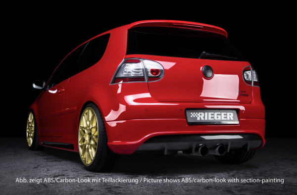 Rieger Heckschürzenansatz carbon look für VW Golf 5 3-tür.