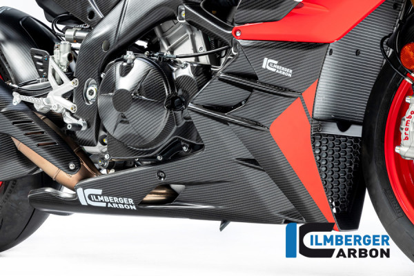 Ilmberger Carbon Motorspoiler komplett lange Version matt für Aprilia Tuono V4 2021-