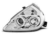 Scheinwerfer passend für Ford Ka 11.96-08 Angel Eyes Chrome Scheinwerfer passend für Ford Ka 11.96-08 Angel Eyes Chrome