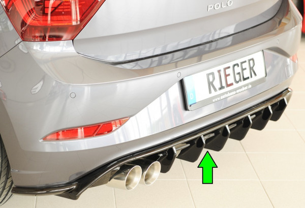 Rieger Heckeinsatz glanz schwarz für VW Polo (AW) GTI 5-tür. 06.17-05.21 (bis Facelift)