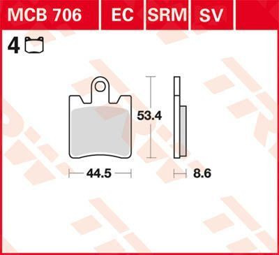 Scheibenbremsbeläge MCB706SV