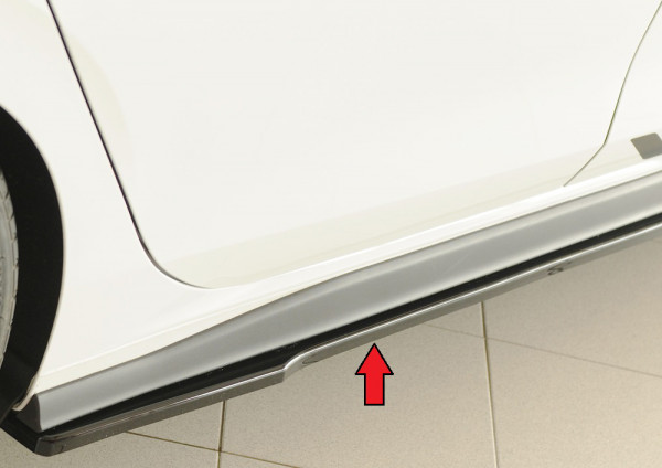 Rieger Seitenschweller rechts ansatz glanz schwarz für VW Golf 8 GTI 5-tür. 08.20-