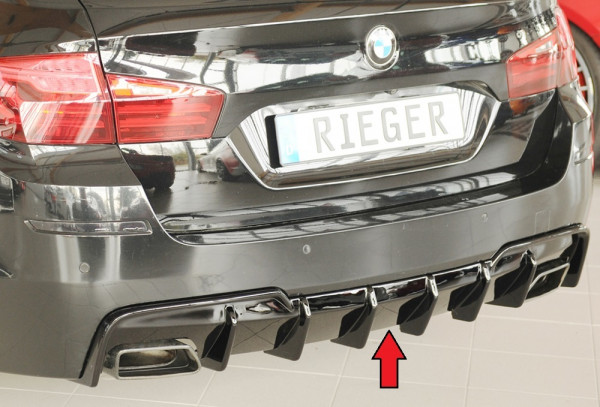Rieger Heckeinsatz (für Fzg. mit AHK) glanz schwarz für BMW 5er F10 (5L) Lim. 03.10-06.13 (bis Face