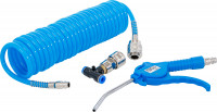 BGS Druckluft-Ausblaspistole mit Spiralschlauch und T-Verbinder BGS Druckluft-Ausblaspistole mit Spiralschlauch und T-Verbinder