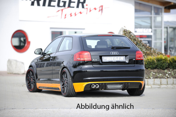 Rieger Heckschürzenansatz carbon look für Audi A3 (8P) 3-tür. 07.08- (ab Facelift)