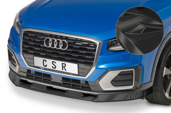 Cup-Spoilerlippe für Audi Q2 S-Line CSL457-C Carbon Look Hochglanz