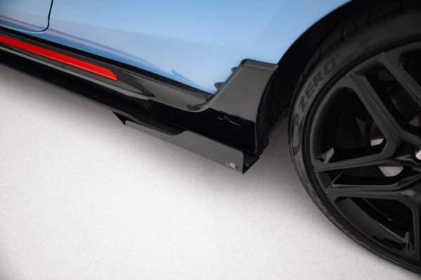 Street Pro Seitenschweller Ansatz Für + Flaps Hyundai Veloster N Mk2 Schwarz Hochglanz