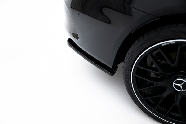 Heck Ansatz Flaps Diffusor Für MERCEDES- BENZ C-KLASSE W205 COUPE AMG-LINE Schwarz Hochglanz