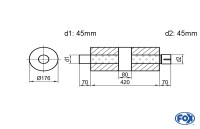 FOX Uni-Schalldämpfer rund Edelstahl Ø176mm Länge 420mm FOX Uni-Schalldämpfer rund Edelstahl Ø176mm Länge 420mm