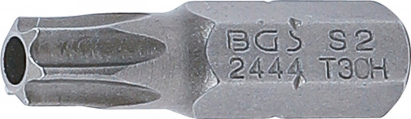 Bit | Länge 25 mm | Antrieb Außensechskant 6,3 mm (1/4") | T-Profil (für Torx) mit Bohrung T30