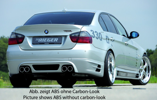 Rieger Heckschürzenansatz carbon look für BMW 3er E90 Lim. 09.08- (ab Facelift) LCI