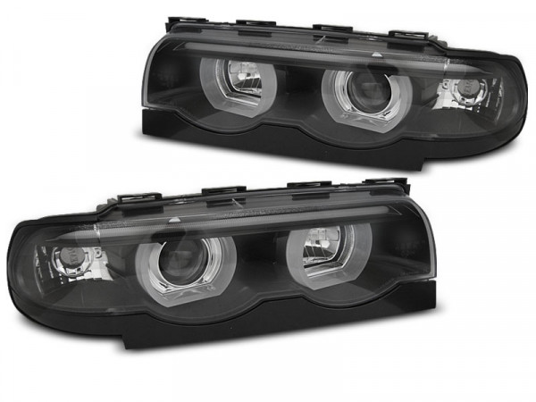 Scheinwerfer Angel Eyes LED 3d schwarz passend für BMW E38 94-01