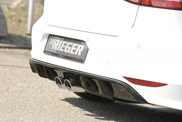 Rieger Heckeinsatz für R-Line Heckschürze glanz schwarz für VW Golf 7 5-tür. 10.12-
