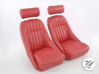 FK Oldtimersitze Set Classic 2 Kunstleder rot mit Kopfstütze FK Oldtimersitze Set Classic 2 Kunstleder rot mit Kopfstütze