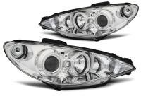 Angel Eyes Scheinwerfer chrom CCFL passend für Peugeot 206 Angel Eyes Scheinwerfer chrom CCFL passend für Peugeot 206
