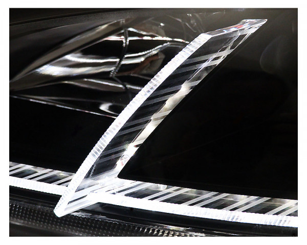 LED Tagfahrlicht-Scheinwerfer Audi TT 8J 06-11 schwarz mit dynamischem Blinker für Modelle mit Xenon