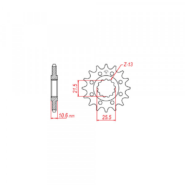 Ritzel 14 Zähne Teilung 525 passend für Benelli