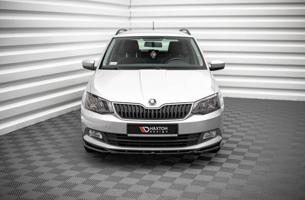 Front Ansatz V.2 Für Skoda Fabia Mk3 Schwarz Hochglanz