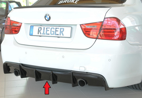 Rieger Heckeinsatz glanz schwarz für BMW 3er E90 Lim. 03.05-08.08 (bis Facelift)