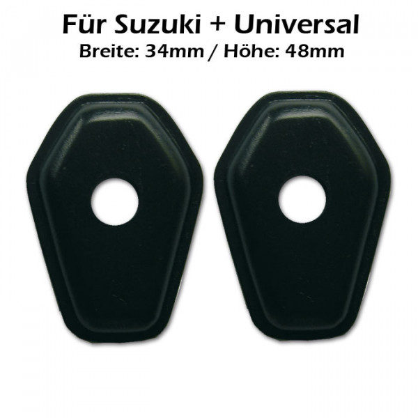 LED Mini Blinker Adapterplatten Verkleidung vorne für Suzuki und universal