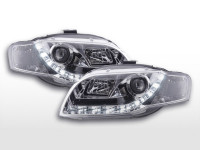 Scheinwerfer Set Daylight LED Tagfahrlicht passend für Audi A4 B7 8E chrom Scheinwerfer Set Daylight LED Tagfahrlicht passend für Audi A4 B7 8E chrom