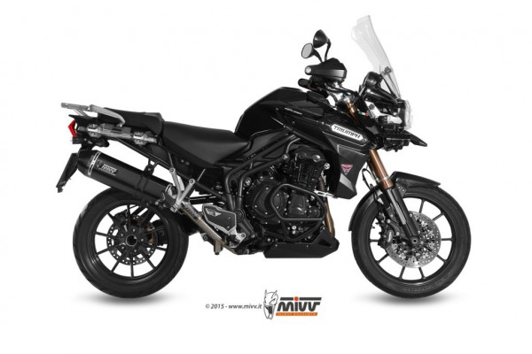MIVV Speed Edge Endschalldämpfer Edelstahl Schwarz passend für Triumph Tiger Explorer 1200 (2012–201