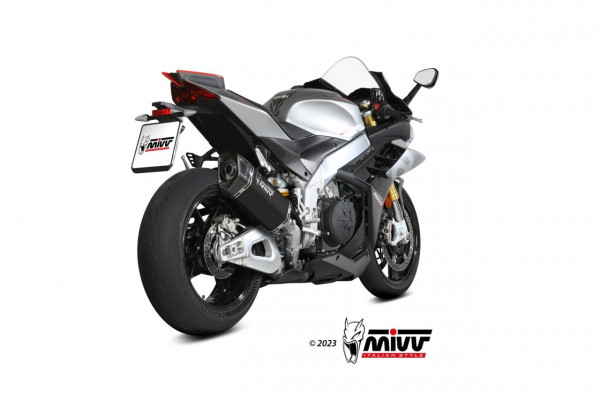 MIVV SR-1 Titan Schwarz Auspuff passend für Aprilia TUONO V4 1100 / RSV 4 21-24