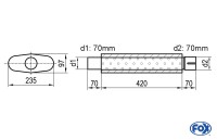 FOX Uni-Schalldämpfer oval aus Edelstahl 235x97mm, Länge 420mm FOX Uni-Schalldämpfer oval aus Edelstahl 235x97mm, Länge 420mm