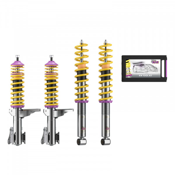 KW Gewindefahrwerk V1 inox passend für Audi 80 (B3) 89, 89Q, 8A, SF2 06/1986-10/1991