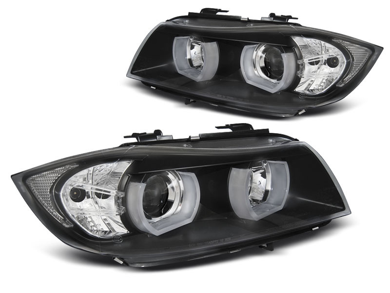3D LED Angel Eyes Scheinwerfer für BMW 3er E90/E91 05-08 schwarz