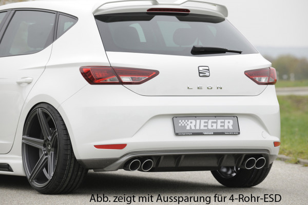 Rieger Heckschürzenansatz carbon look für Seat Leon (5F) 3-tür. (SC) 10.12-12.16 (bis Facelift)